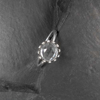 Bergkristall Ring Rund